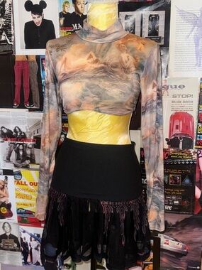 PrettyLittleThing Satin Dress in Yellow and Blush